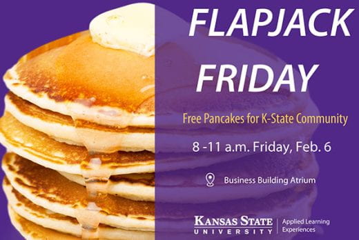 graphic with event info and image of pancakes