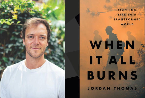 collage of Jordan Thomas and his book cover
