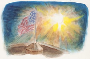 John Steuart Curry Flag over Fort, ca. 1940-45