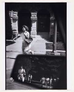 Gordon Roger Alexander Buchanan Parks Reflections, Holton Hall (lone female student in front of Holton Hall), 1985