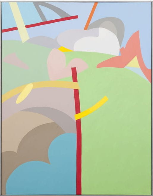 Acrylic on canvas entitled by “Parts of Hearts” by Duane Noblett from the collection of the Beach Museum of Art. 