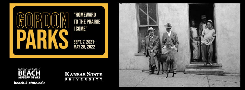 Publicity image for the exhibition "Gordon Parks: Homeward to the Prairie I Come"