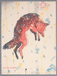 sketch of red fox in profile