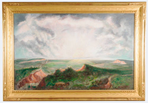 Painting of sunrise on the horizon