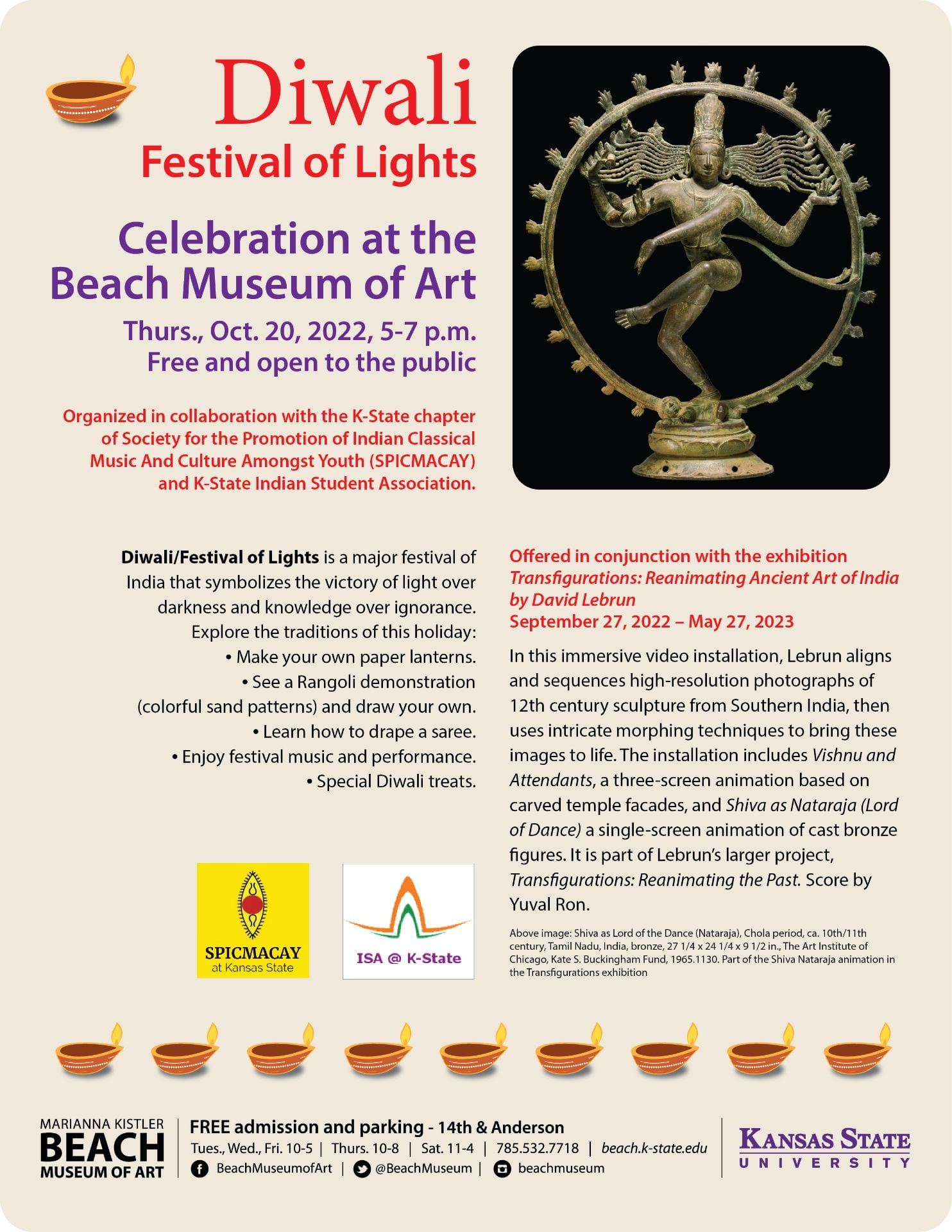 Flyer promoting a Diwali Celebration