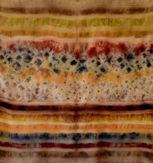 Detail of textile "Return to Prairie: Textiles for Green Burial Awareness" by Sherry Haar