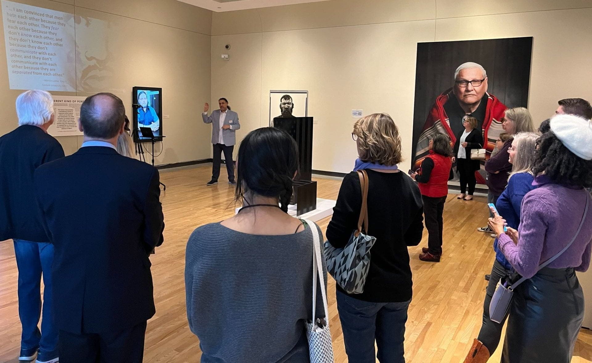Gallery conversation at the Beach Museum of Art