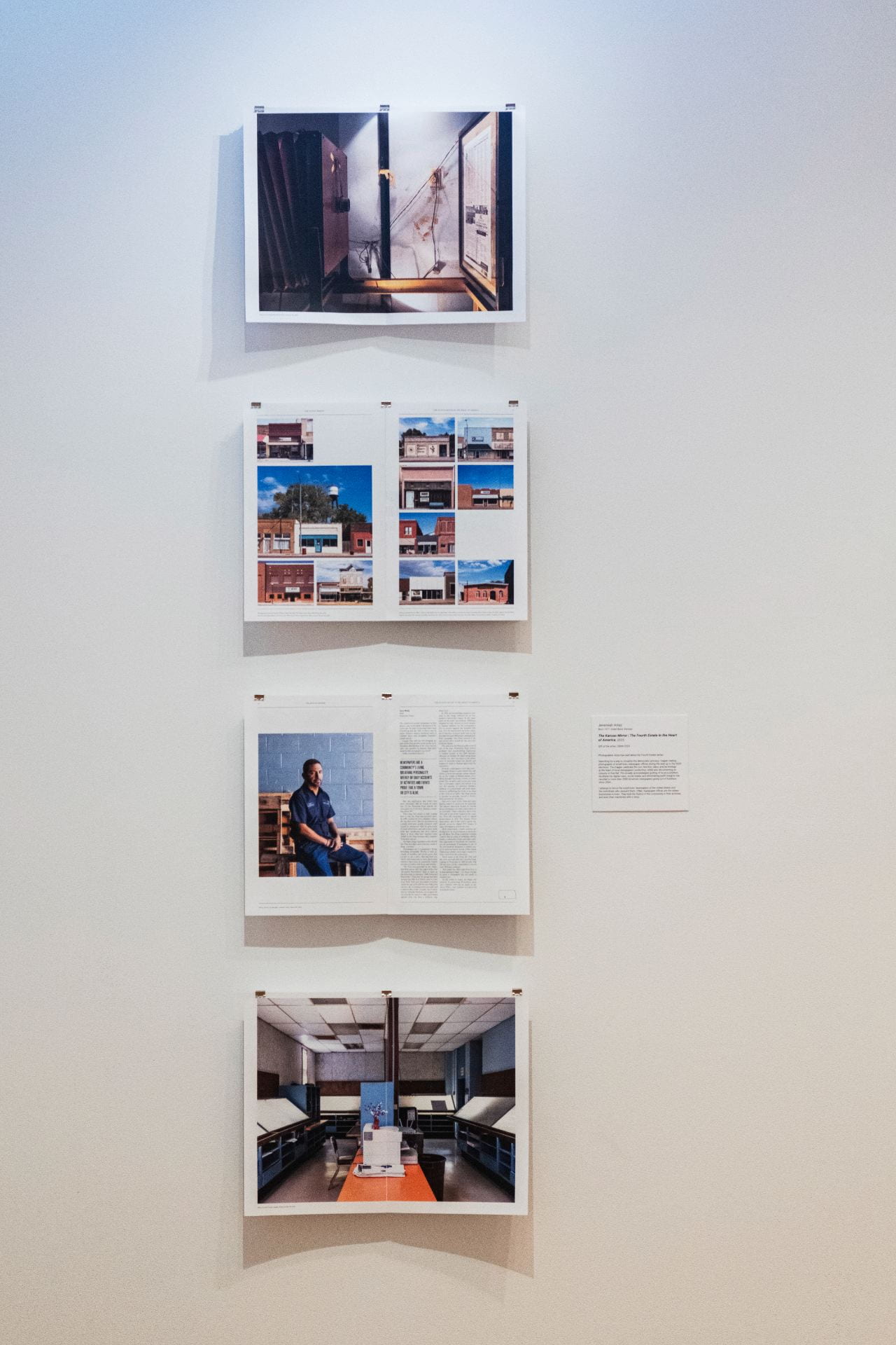 A view of the "Fourth Estate" works by artist Jeremiah Ariaz, in the "Rural America" exhibition at the Beach Museum of Art.