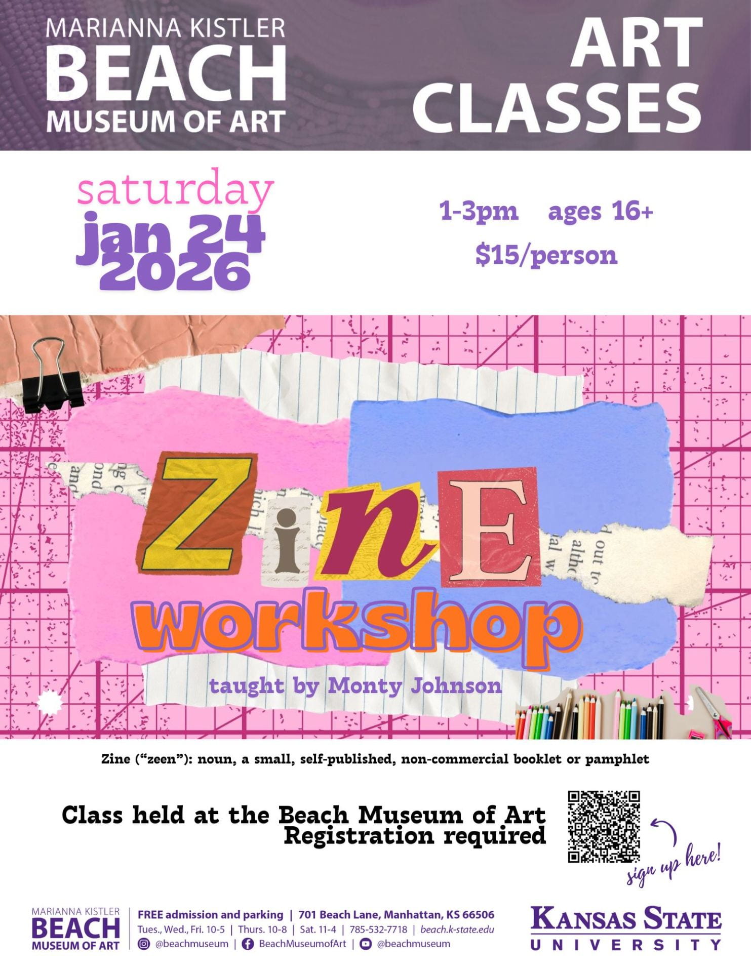 Zine workshop flyer 