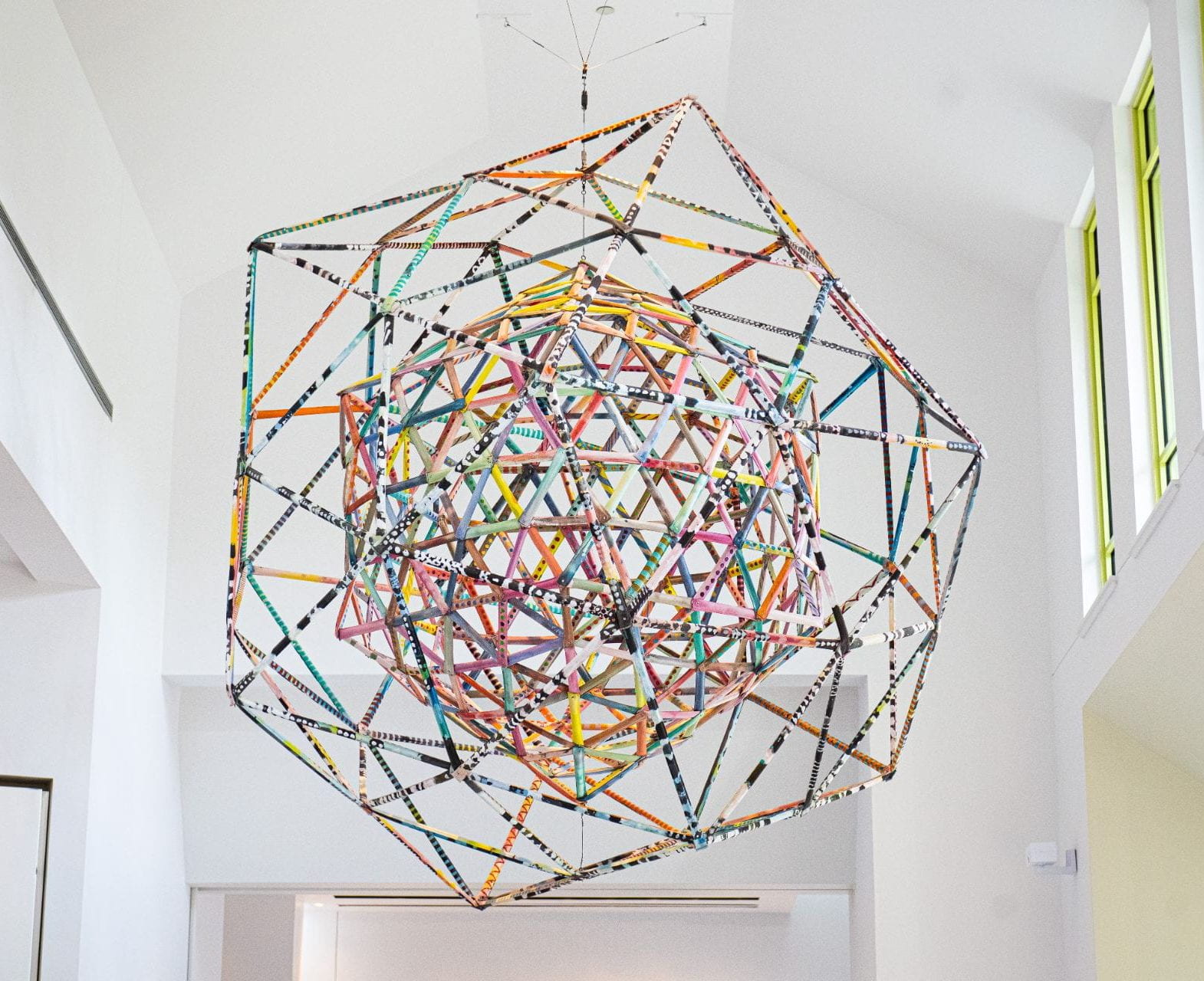 Alan Shields, "Kansas Meatball," acrylic on canvas over aluminum tubing, bolts and nuts, and cotton thread, 2007.111