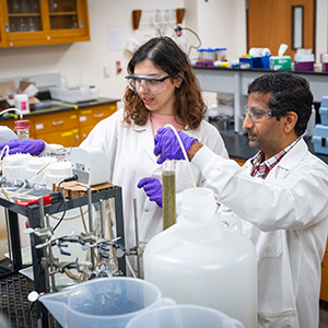 two people in lab