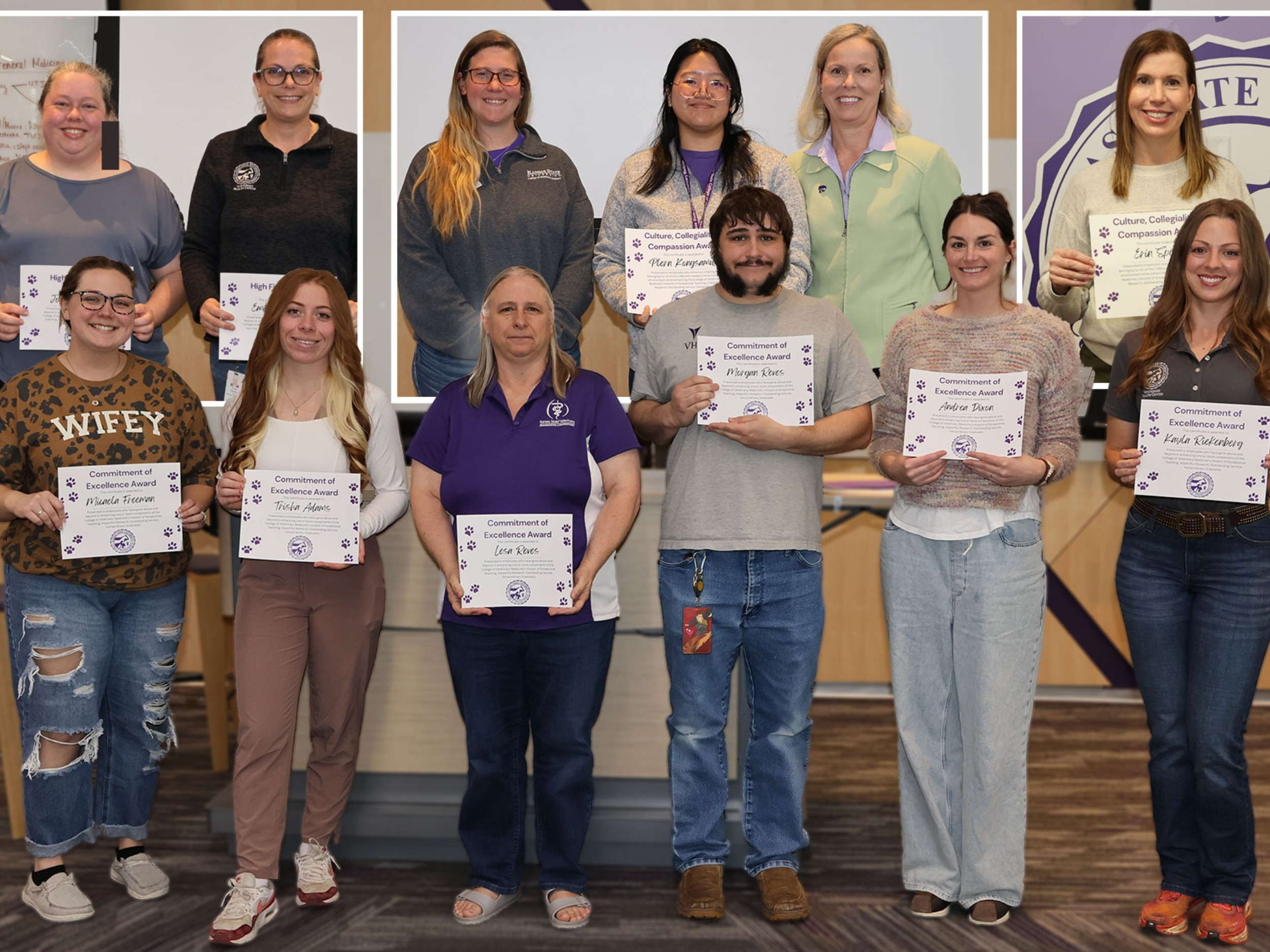 Back row: Jocelyn Plein and Emily Connor, Plern Kongsamut and Erin Spohn. Front row: Micaela Freeman, Trisha Adams, Lesa Reves, Morgan Reves, Andrea Dixon and Kayla Riekenberg