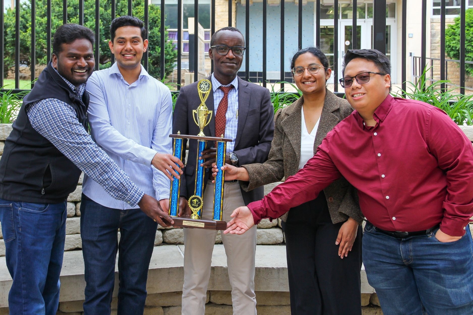 From left to right, Kaliramesh Siliveru, Shivaprasad Prakash, Joseph Awika, Suhan Balyatanda and Jared Rivera