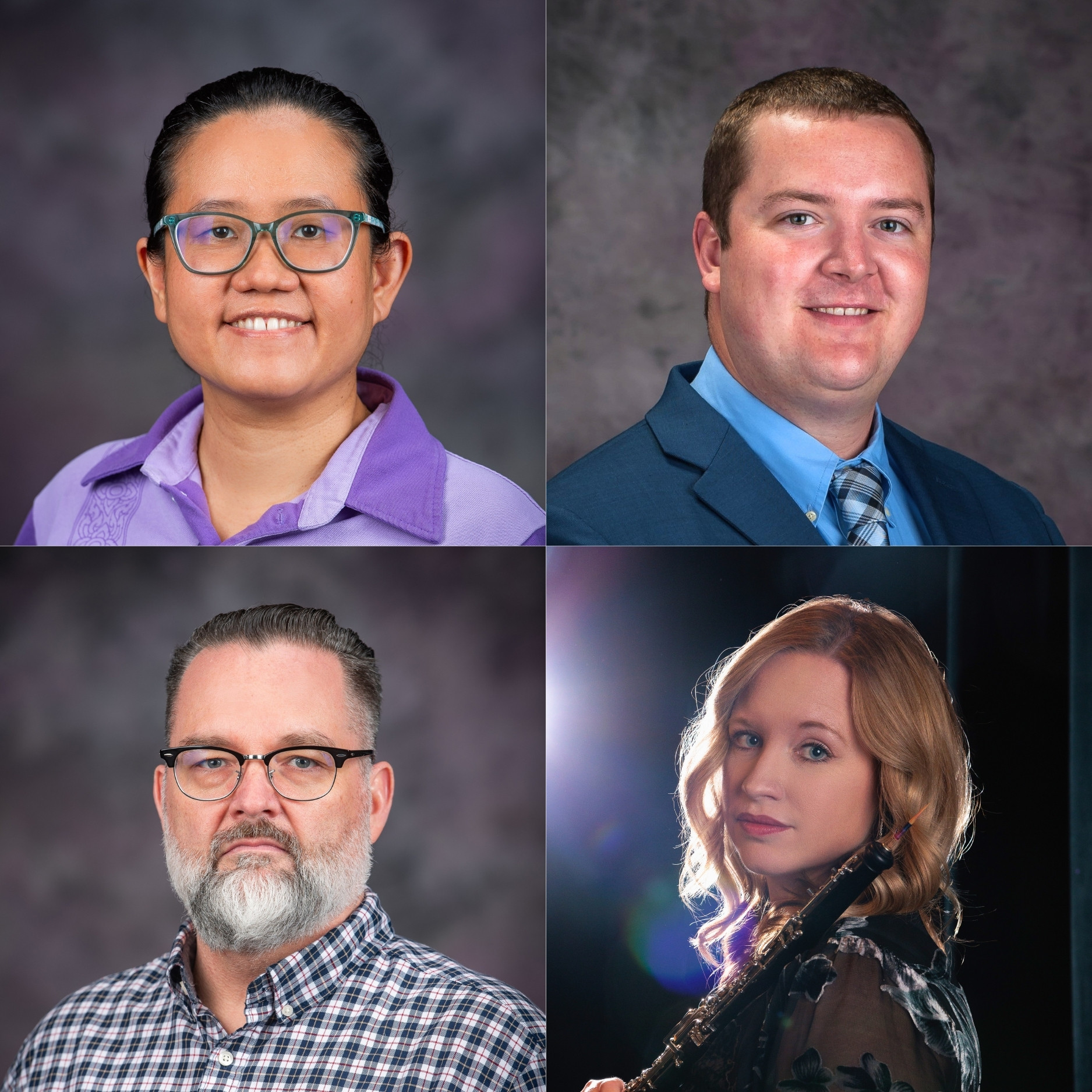 Upper left, Vopparan Chandee; Upper right, Jordan Gebhardt; Lower left, Travis Linnemann; Lower right, Alyssa Morris