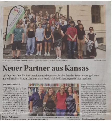 A photos of a local newspaper in German. 