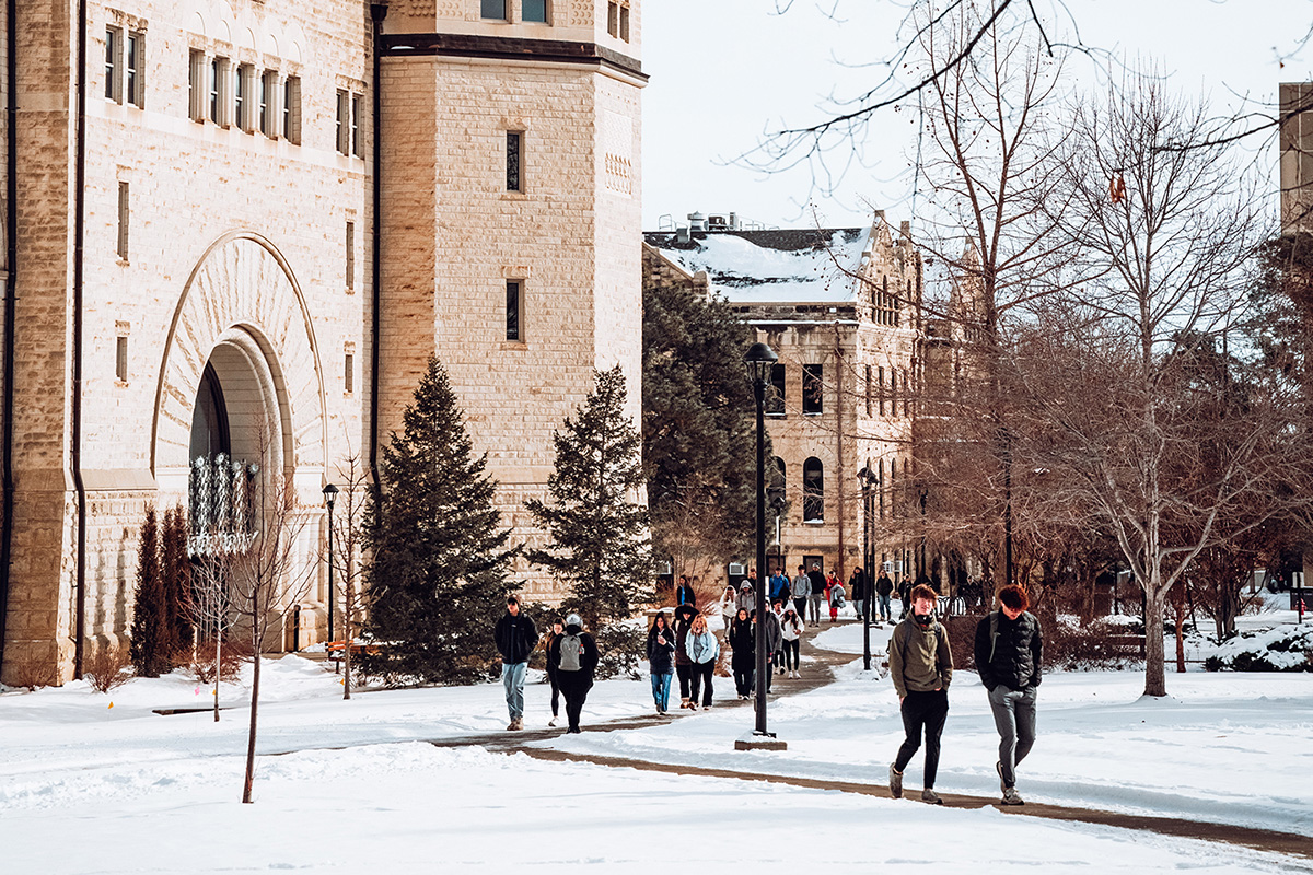 Winter on the K-State campus.