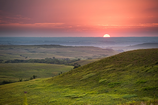 Flint Hills This image shows the Flint Hills at sunset.
