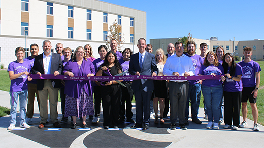 Earhart Hall ribbon cutting