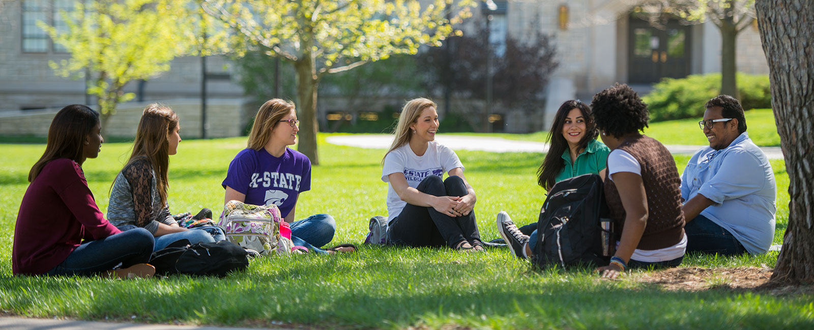 Students walk on Manhattan campus