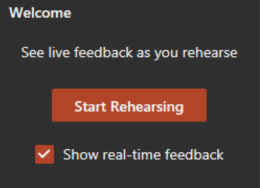 Speaker Coach recording screen