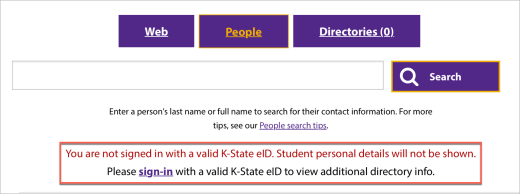 People Search Directory webpage