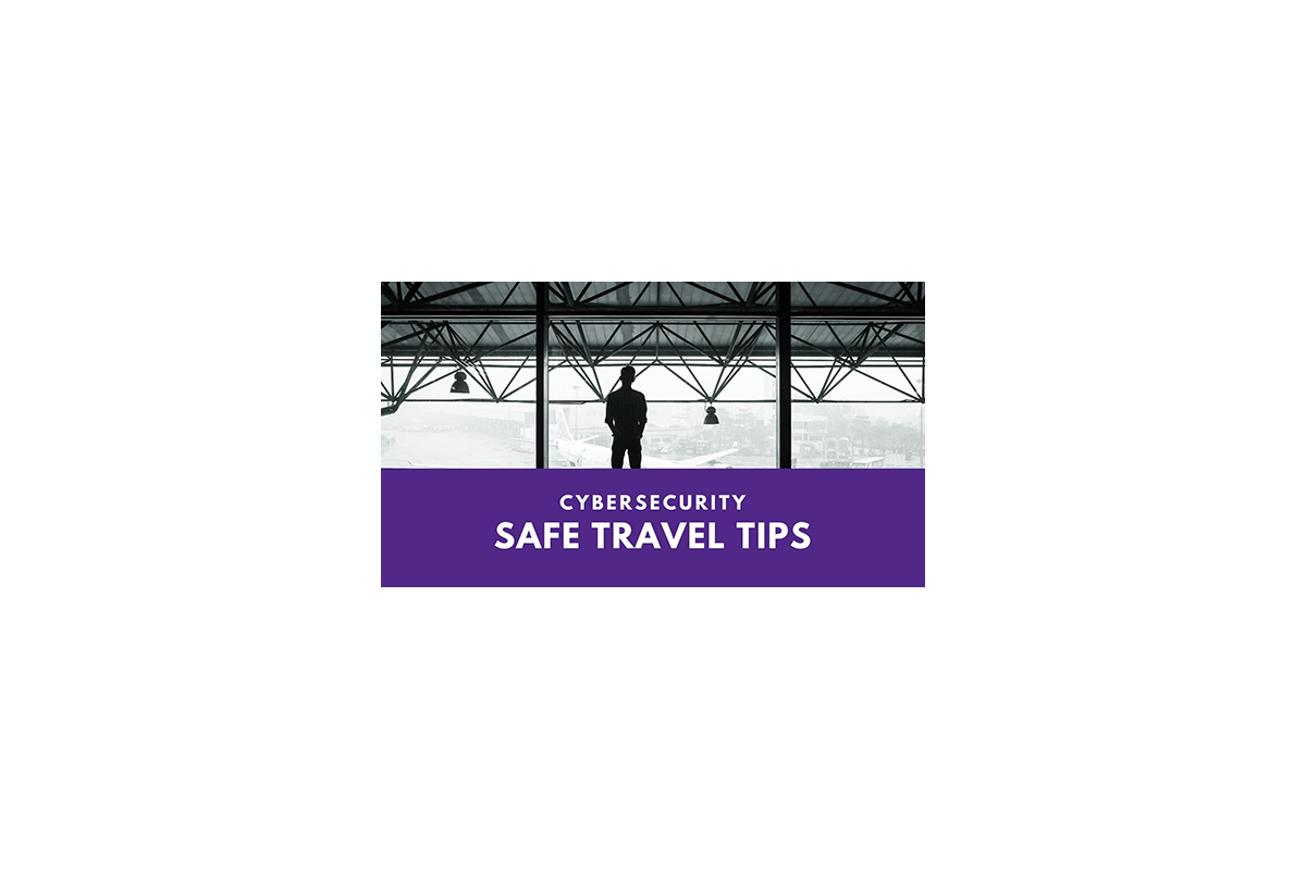 Cybersecurity safe travel logo.