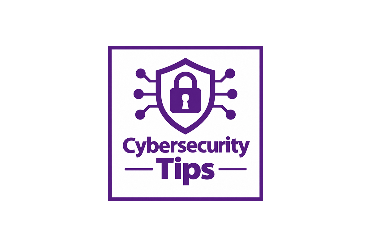 Cybersecurity tips logo.
