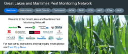 Landing page has menu at the top. From left to right, there is Welcome, Instruction and Moth Counts. Red circle around "Moth Counts".