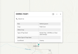 Dot is highlighted with information on the Pest, Crop, Other Crop, Type of Trap Used, Lure Brand and more.
