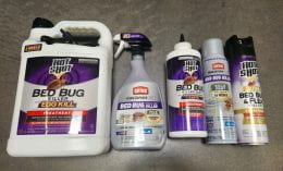 Bed bug killing sprays that go from aerosol cans and spray bottles to larger gallon containers and squeeze bottles.