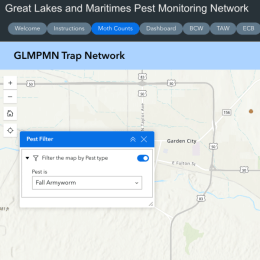 Great Lakes and Maritimes Pest Monitoring Network with Fall Armyworm counts