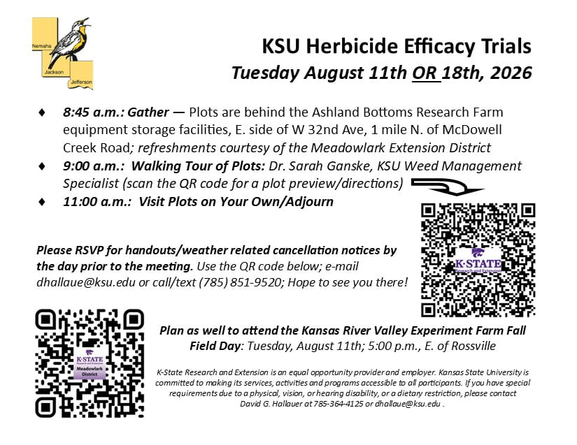 Invitation to the KSU Herbicide Efficacy Trials