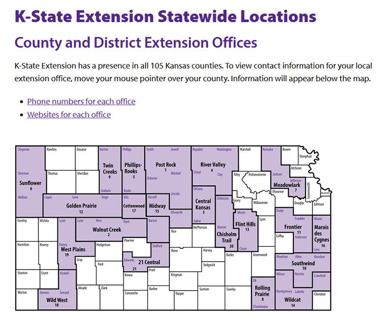 KSE statewide offices map