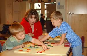 kids with letters