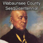 Native American on poster for sesquicentennial