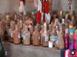 Bottles of stored herbal remedies for animals