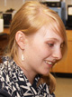 Kelsey Hixson-Bowles at the microscope
