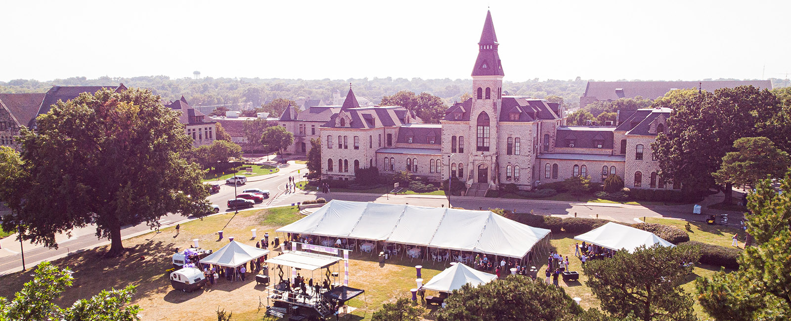 Aerial of Next-Gen K-State Launch Celebration on Anderson Lawn