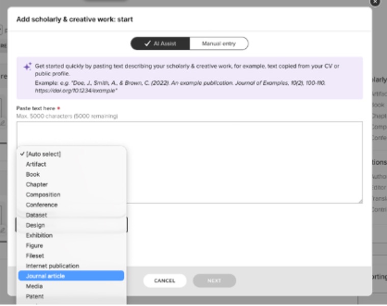 Figure 4: Manual Entry Journal Type Manual Entry Journal Type