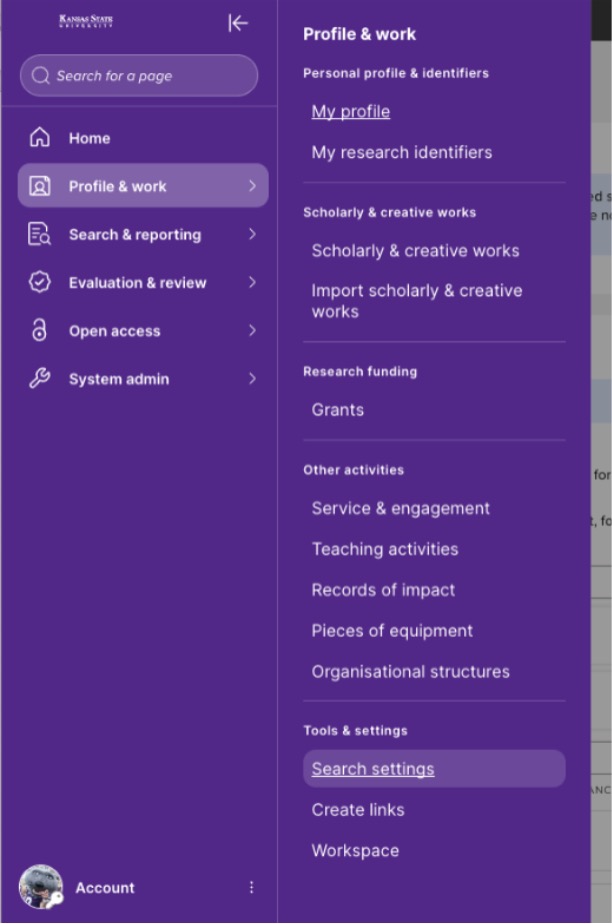 Figure 1: Search settings Search settings