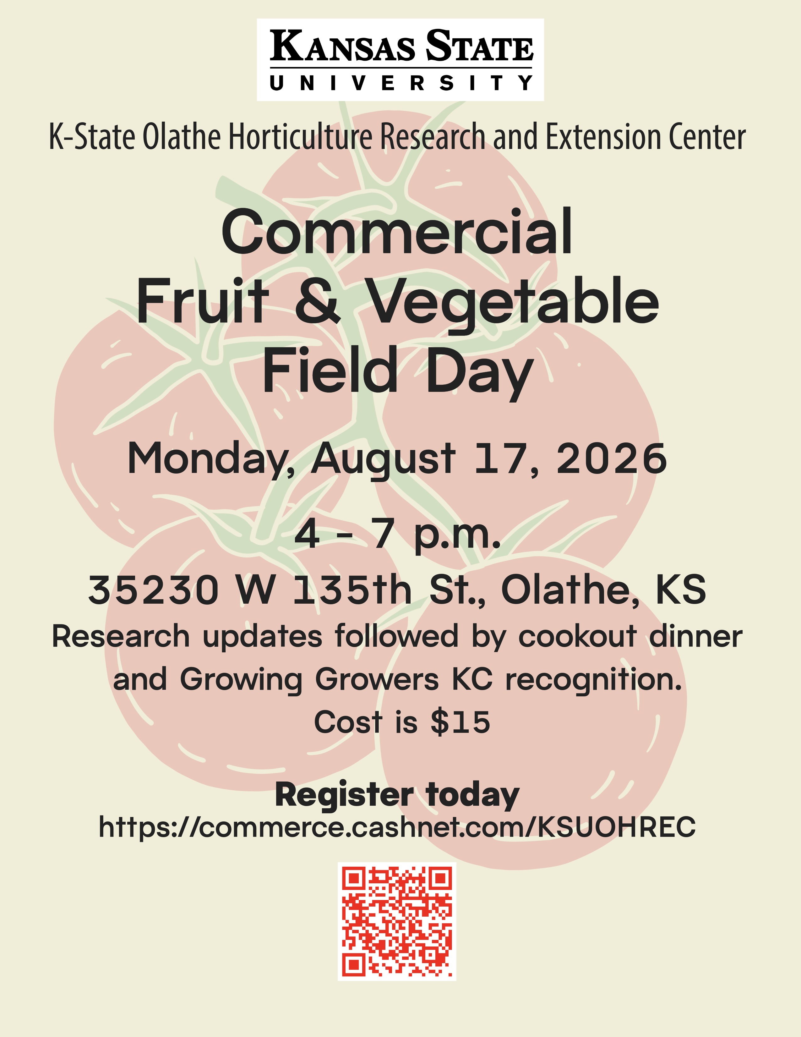 Image of 2026 KSU Fruit and Vegetable Field Day flyer
