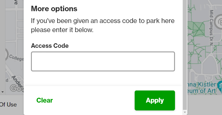 access code field