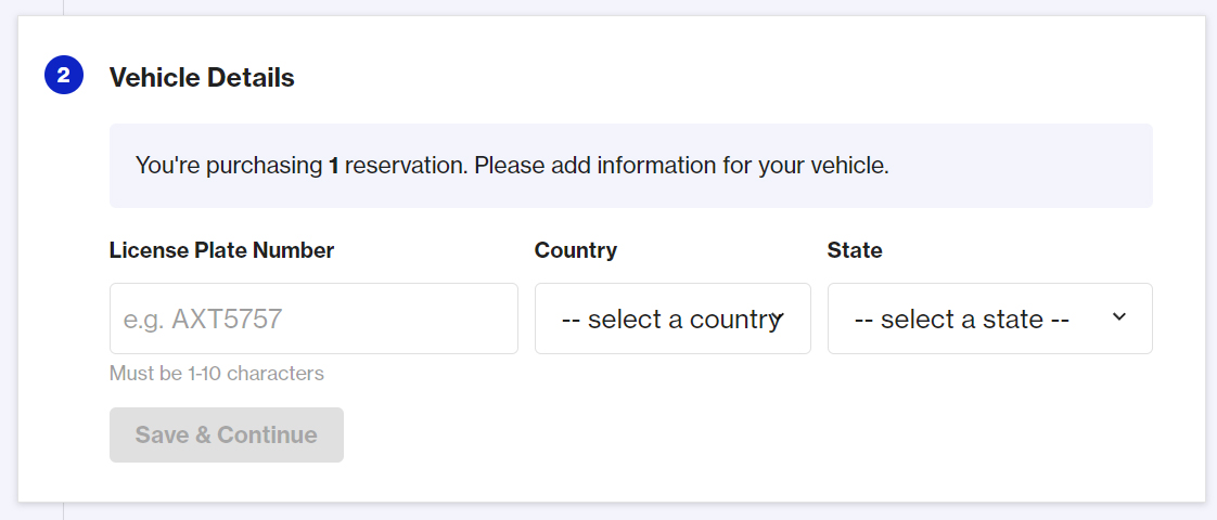 license plate field