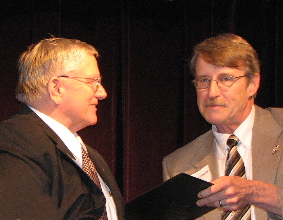  Fred Fairchild receives his award from Kevin Donnelly