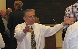 Kurt Gardner directs the audience