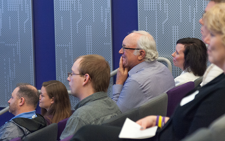 Audience listens to keynote address