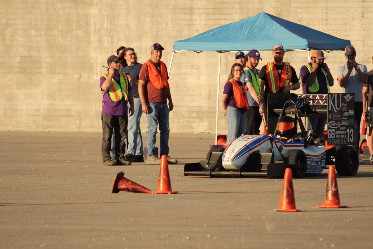KU starts the their autocross run