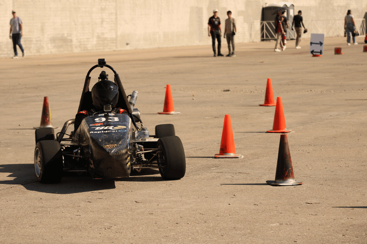 wichita takes competes on the skidpad