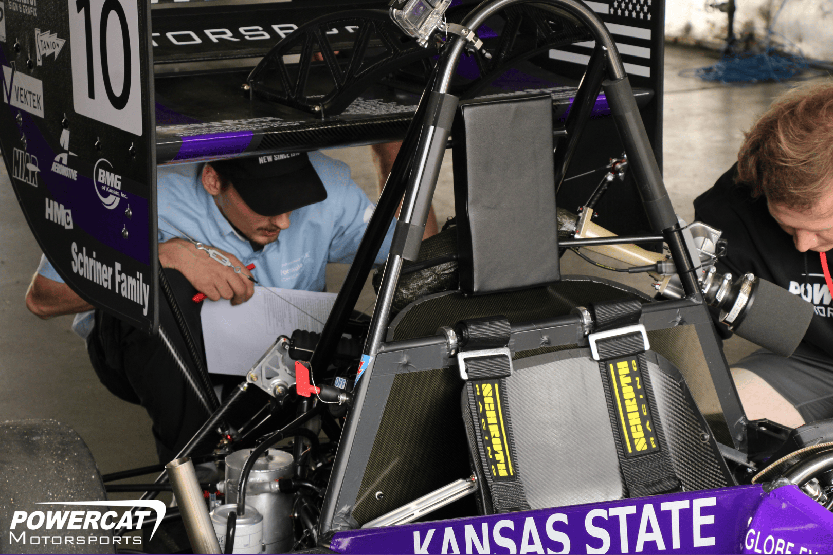 Tech judge checks out the rear of sphinx car