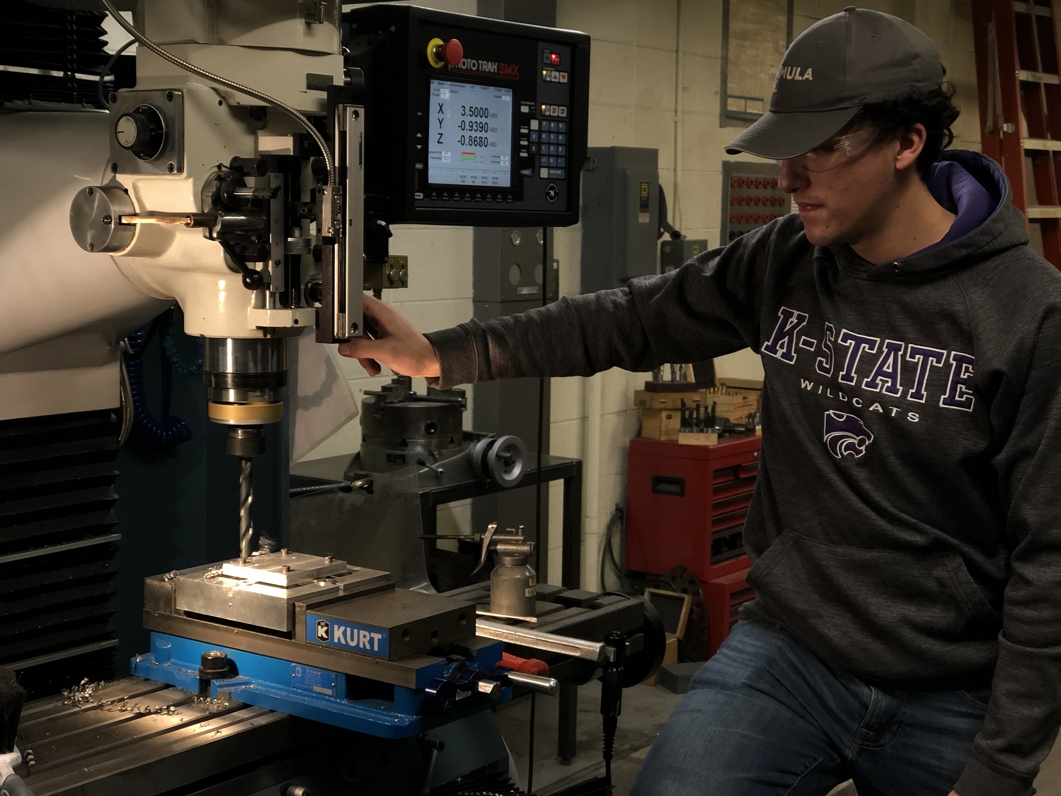 Devin using the CNC